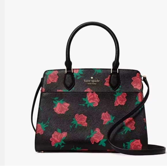 🆕️ KATE SPADE NEWMadison Rose Toss Printed Medium Satchel